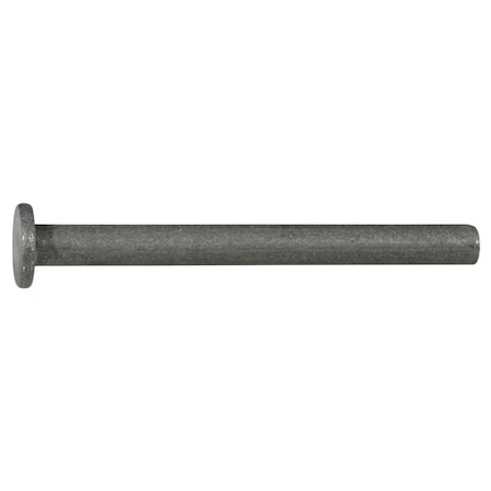 Midwest Fastener Solid Rivet, Flat Head, 3/16 in Dia., 2 in L, Steel Body, 12 PK 930667